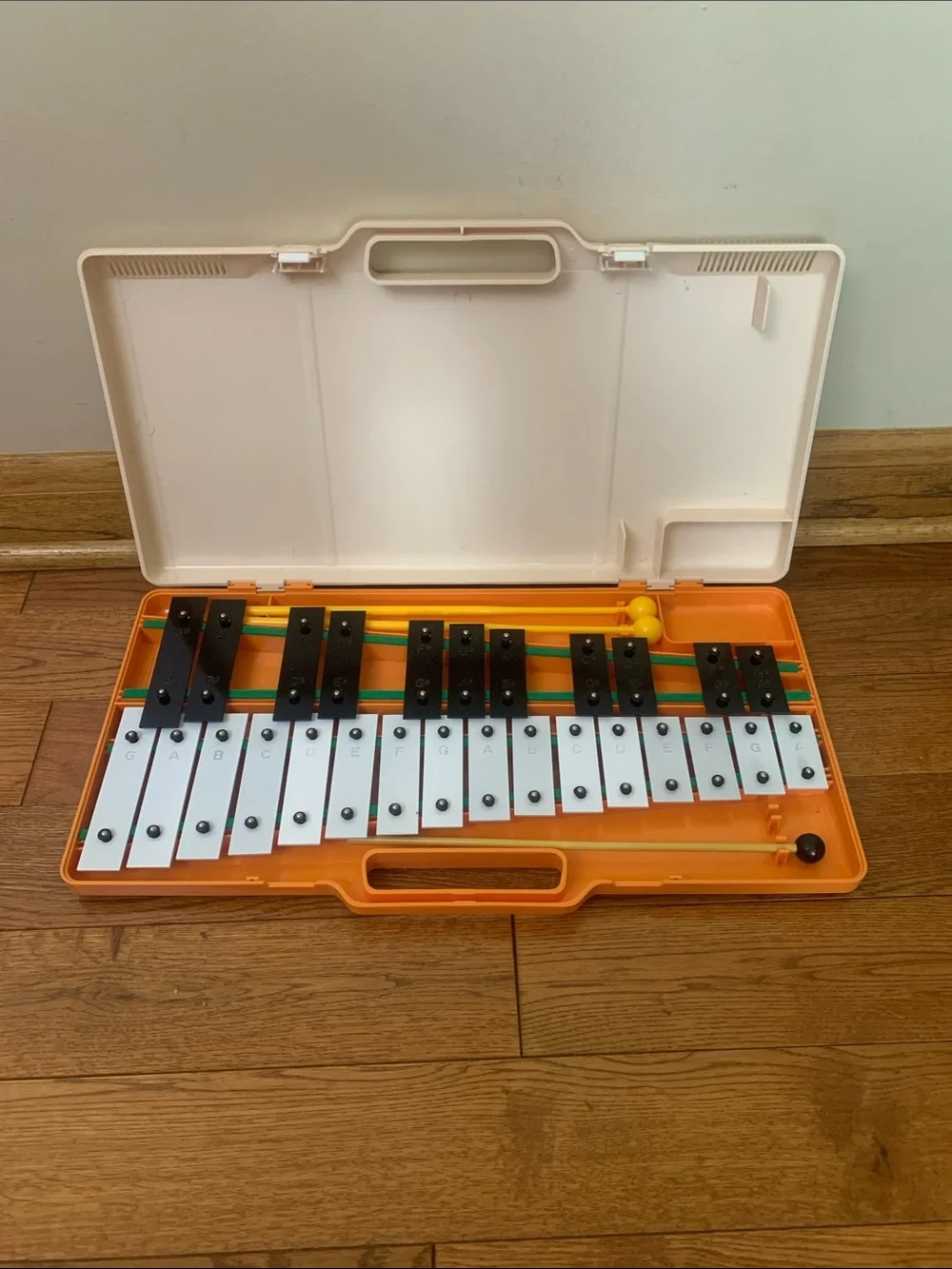 Kids' Orange Glockenspiel Xylophone - White & Orange